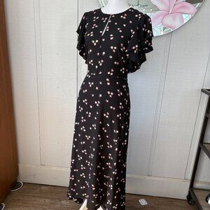 Kate Spade Ditsy Begonia Flutter Sleeve Dress, Size 12